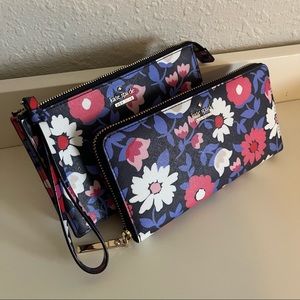 Kate Spade Floral Wallet and Wristlet
